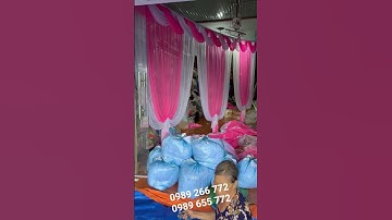 Chuyên may Trần Rạp Cưới đẹp nhất, Trần vẩy cá, Rèm thả  màu hồng đẹp nhất