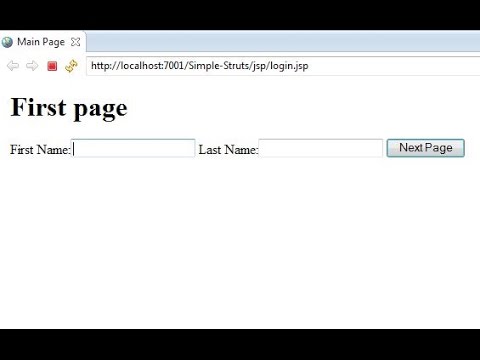 Simple Struts 1.3/2.3 Explained with flow in Eclipse using JSP, Bean by two simple webpages.