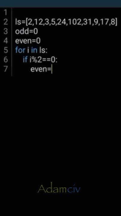 Python - count even and odd numbers in a list - YouTube