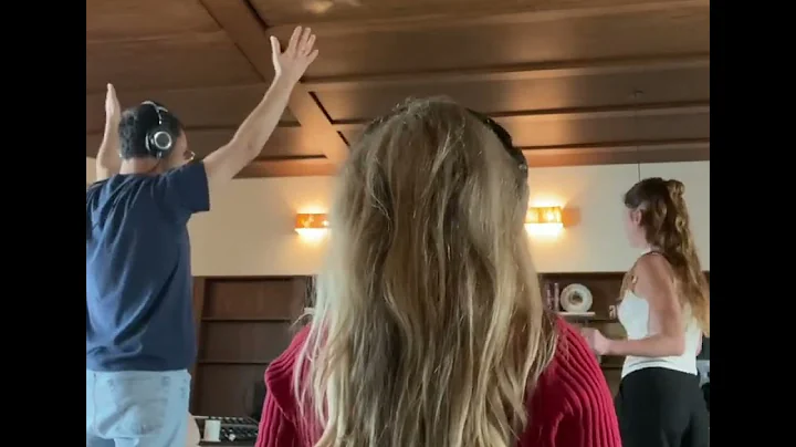 Sabrina Carpenter with Jack Antonoff and Amy Allen during the recording of "Please Please Please"