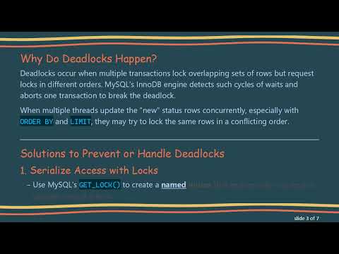 Handling Deadlocks When Updating the Same Table Concurrently in MySQL