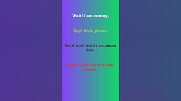 How to Politely Ask Someone to Wait Part 1