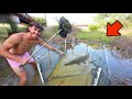 We caught a RIVER MONSTER in a MASSIVE fish trap...