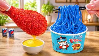 EXTREME Cool Blue Ramen vs Spicy Chicken 🌶️🧀 Hot Cold Food Battle | Crazy Spicy Mini