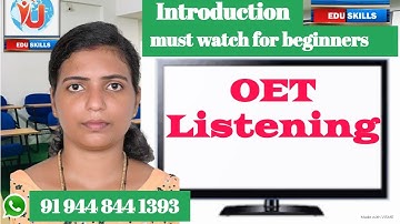 Edu Skills: Listening: Introduction: Shintu Simon: OET made easy - To fall in love with OET