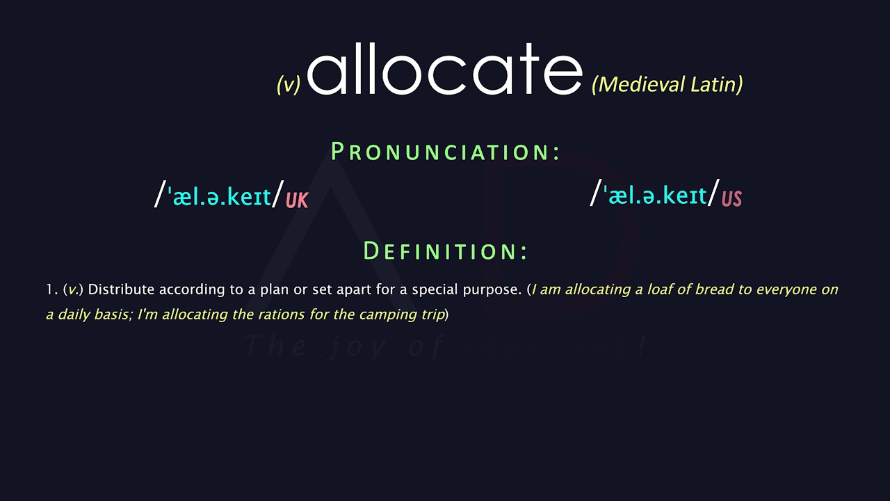 define under allocate