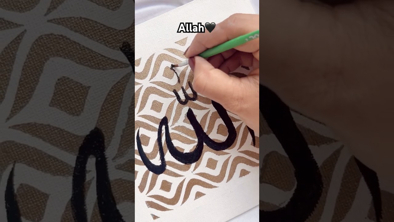 Arabic calligraphy on mini canvas | Arabic calligraphy on canvas board 