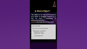 1.What is Class & Object and their differences? #oops #javainterview