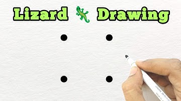 छिपकली 🦎 का चित्र बनाना सीखें | How to Draw Lizard with 4 Dots | Easy Lizard Drawing for Beginners 
