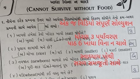 ધોરણ 3 પયાઁવરણ પાઠ 6 ખધા વિના ન ચાલે સ્વાધ્યાયપોથી std 3 paryavaran path 6 workbook