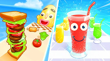 Sandwich Runner vs Juice Run 🥤🥪 Max Level Gameplay Walkthrough Android iOS 5NM8