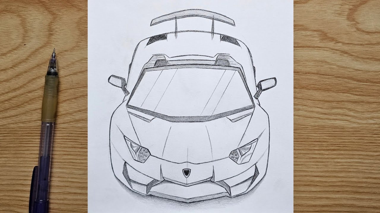 How to draw Lamborghini | drawing Super Car step by step | Easy Lamborghini drawing tutorial