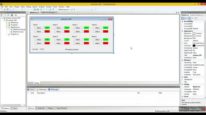 Arduino C# 8 channel relays control