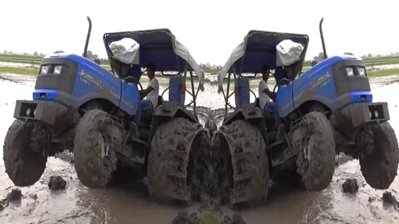 Rice Farming Pulling Sonalika 60 Eicher 380 Pulled by Sonalika