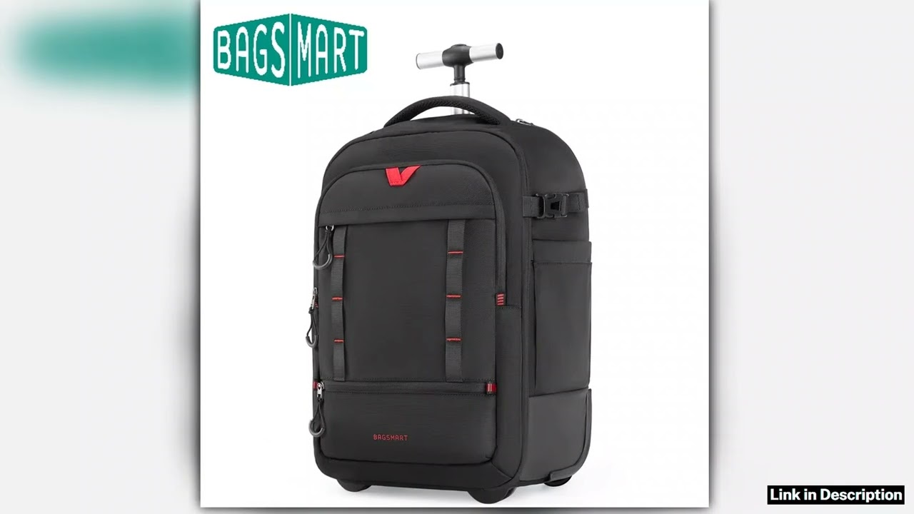 BAGSMART Rolling Camera Bag Photographer Backpack for DSLRs Professional Roller Photo Bags Photogra