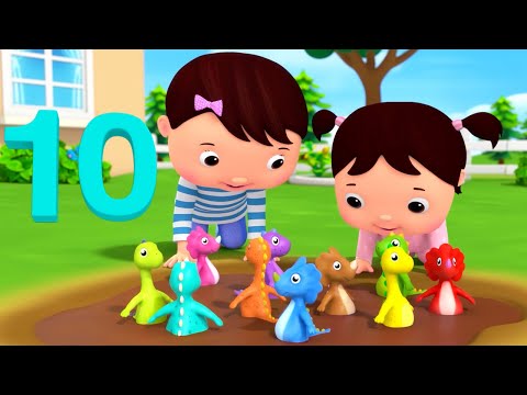 10 Little Dinosaurs | Nursery Rhymes & Kids Songs - ABCs and 123s