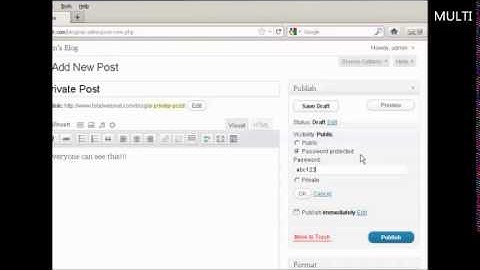 How to Create A Password Protected Or Private Post
