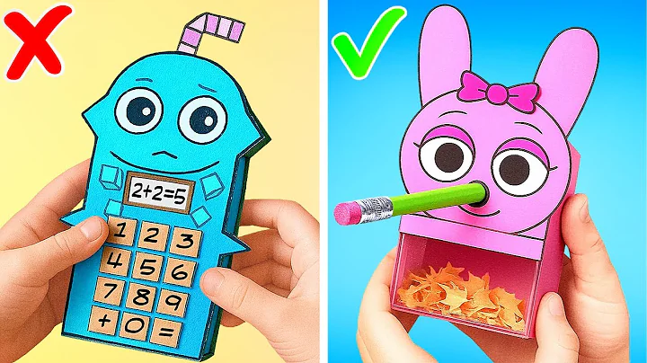 One Day in Sprunki Cardboard School with Crafting Adventures! *Incredibox DIY Playground*