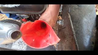 Oil change on my 27  Ton log splitter