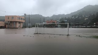 Currently Flooding in River Road, St. George, Grenada! Effects of Hurricane Elsa