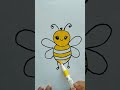 How to draw a cute honey bee 😍🐝#beedrawing #honeybee #art #cutebee #beeartist #viral