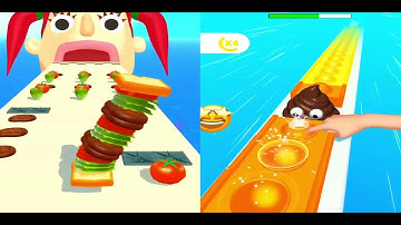 Sandwich Runner VS Pop Run - All Levels SpeedRun Gameplay Android iOS Ep2