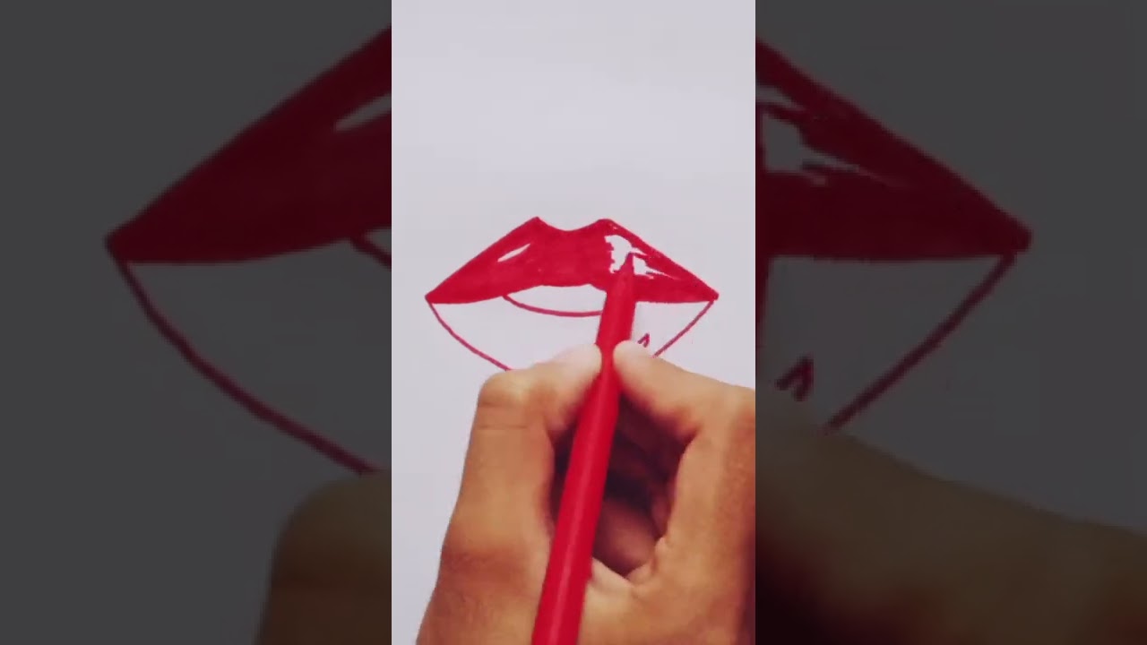 How To Draw Red Lips 👄 