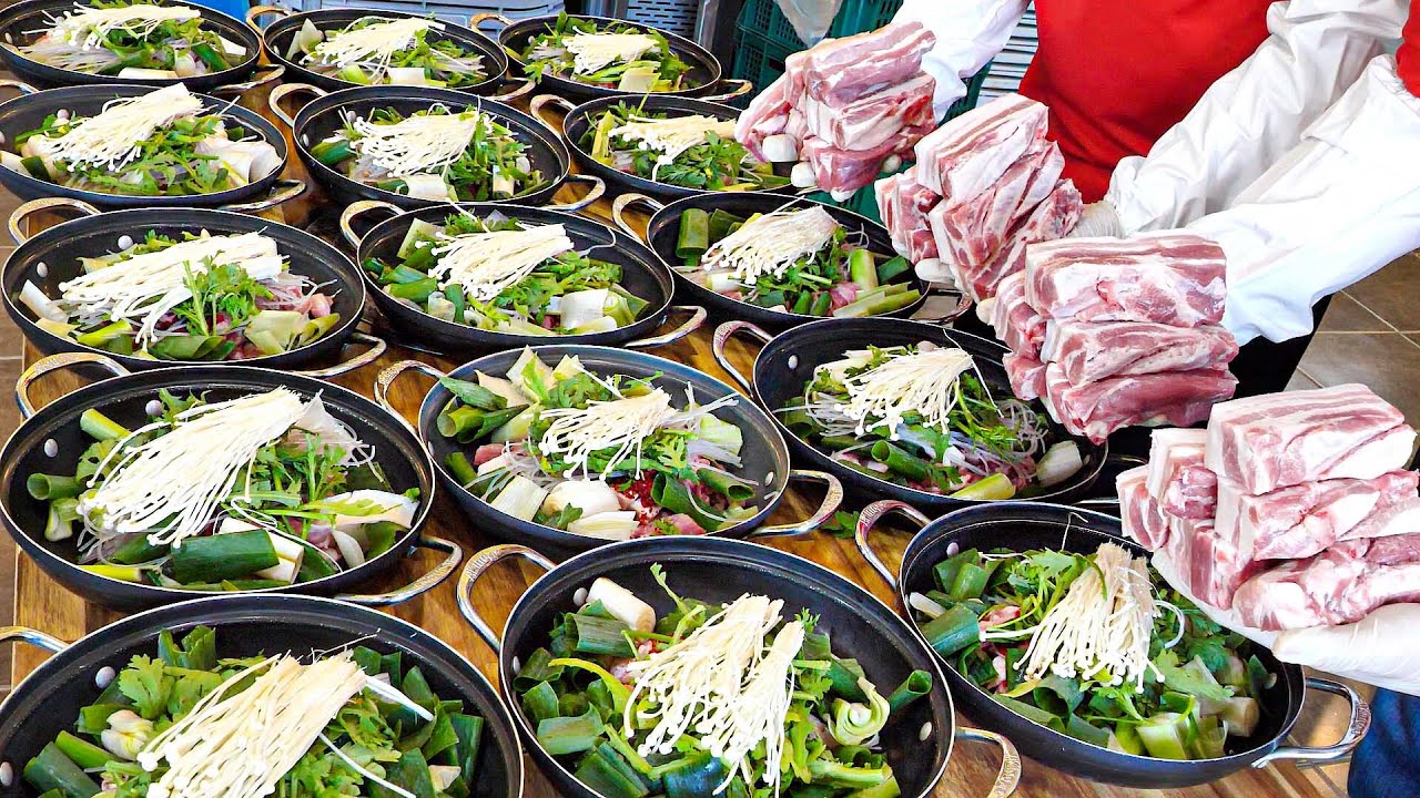 восхитительная еда! Популярное в Корее тушеное мясо из свинины, свиная грудинка на гриле