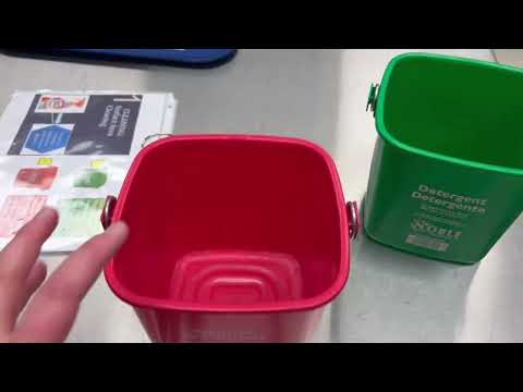 Green and Red bucket cleaning sanitizing