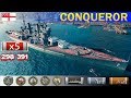 ✔ Нагиб на Линкоре "Conqueror" X уровень Британия | [ WoWS ] World of WarShips REPLAYS