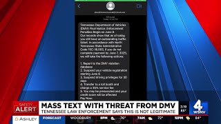 Text scam surfaces involving fake TN Dept. of Vehicles threat