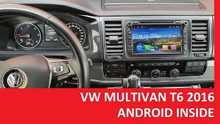 Магнитола на Android в Volkswagen Multivan T6 с поддержкой штатной акустической системы DYNAUDIO!