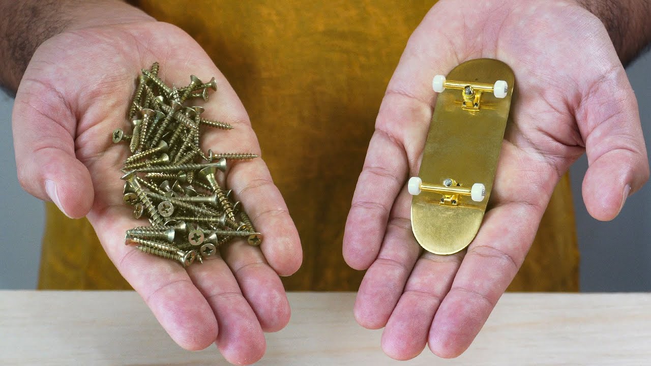 I Made a Perfect GOLD Fingerboard Deck | DIY skate shape