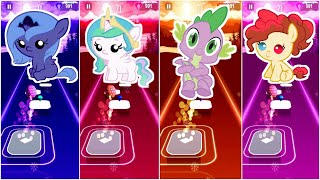 My little pony baby Team Name Princess Luna🆚 Princess Celestia🆚 Spike🆚 Apple Bloom Tiles Hop Game