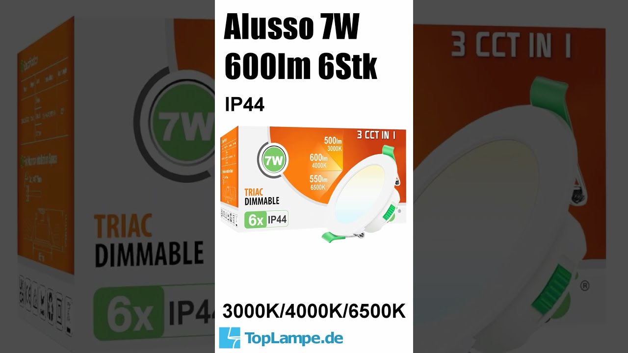 Alusso LED Einbaustrahler 230V 7W IP44 6 Stk