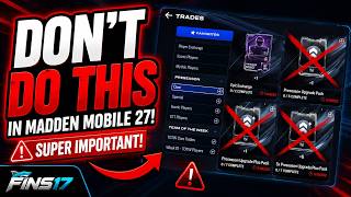 DON’T DO THIS IN MADDEN MOBILE 27! SUPER IMPORTANT! Madden Mobile 27