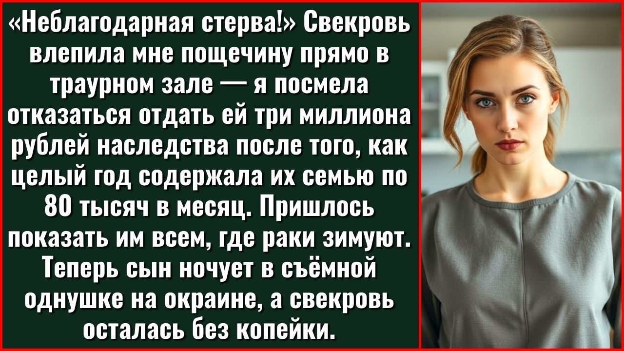 Свекровь Влепила Мне Пощечину На Похоронах, Когда Я Сказала, Что Не Отдам Ей Три Миллиона Наследства
