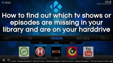 Find out which tvshows or episodes our missing in your Kodi library and why