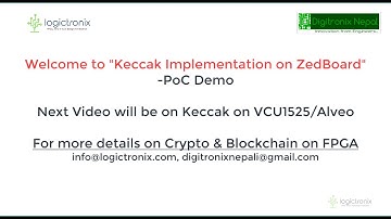 Keccak Bitstream Implementation on ZedBoard FPGA -Proof of Concept Demo