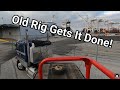 84 cabover peterbilt moving farm implement from big city to small town