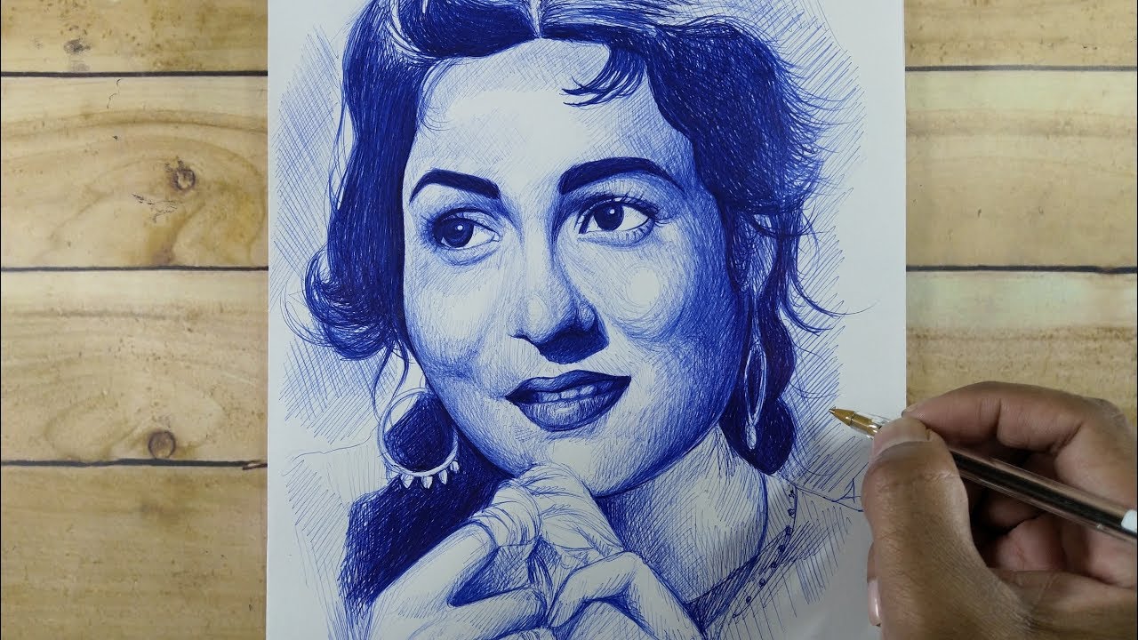 Heart throb Madhubala Painting by Emerging Artist Subhash Bhate