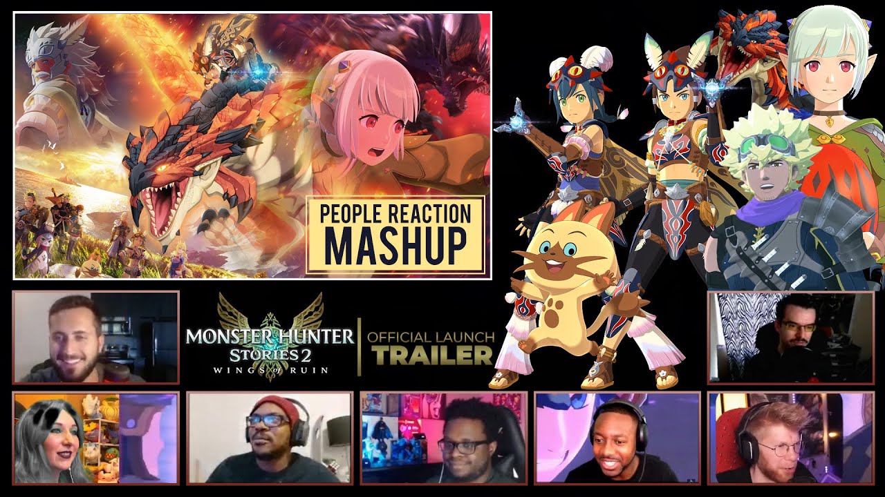 Official Launch Trailer  | Wings of Ruin | Monster Hunter Stories 2 [ Reaction Mashup Video ]