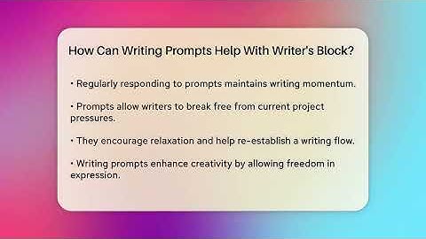 How Can Writing Prompts Help With Writer