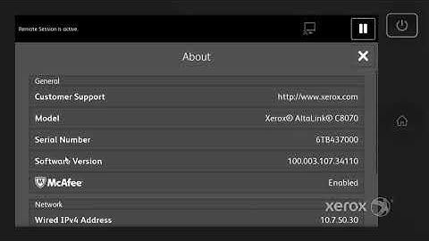 Xerox® AltaLink® C8070 Family Locating the IP Address No Audio