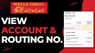 How to View Account Number & Routing Number of Wells Fargo Account | 2023