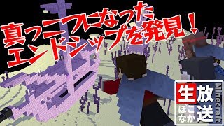 マインクラフト  ┃カズぽこくらの世界でエリトラ集めしてたら真っ二つに切られたエンドシップ発見！？【生ぽこなかくら】
