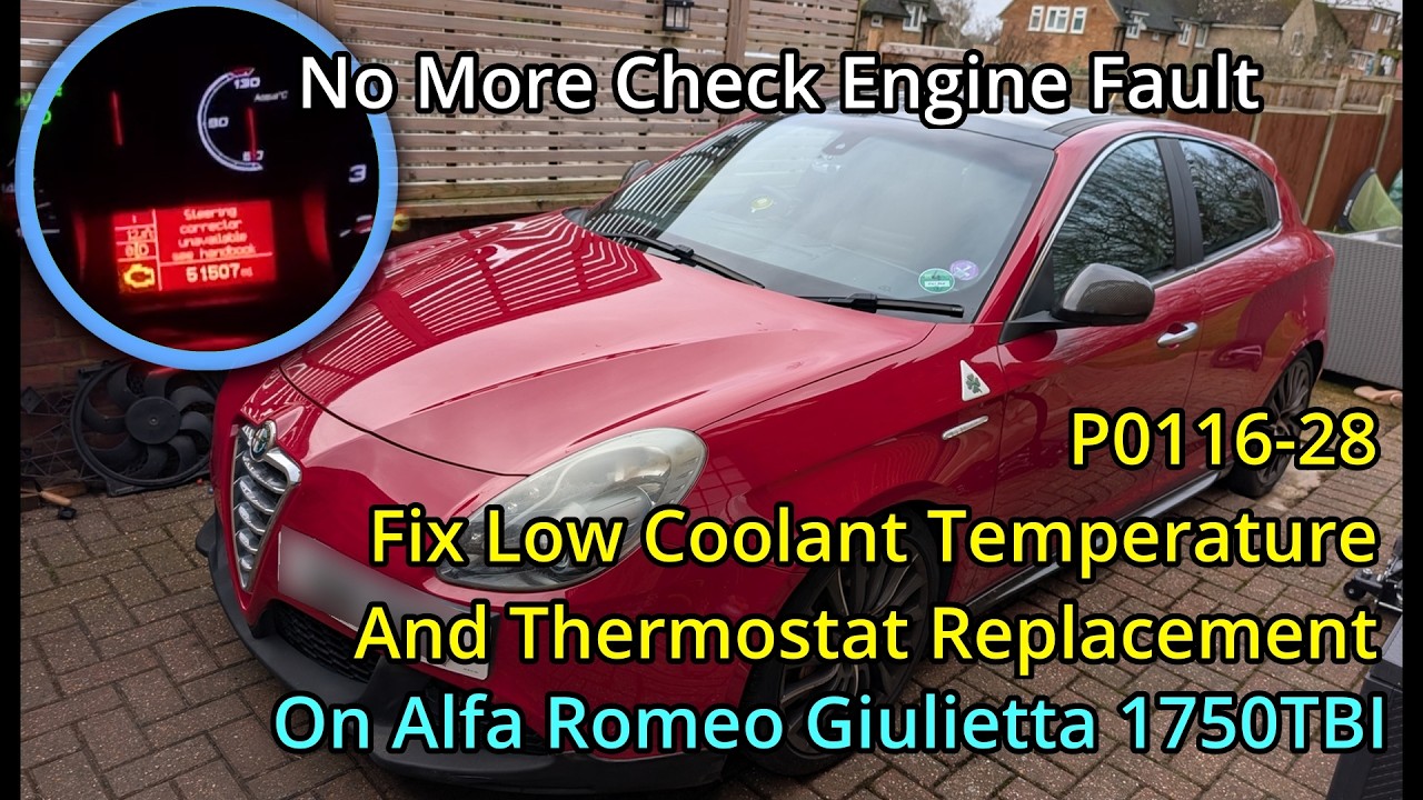 Fix Low Coolant Temperature, Replace Thermostat and Coolant Flush on Alfa Romo Giulietta 1750TBI