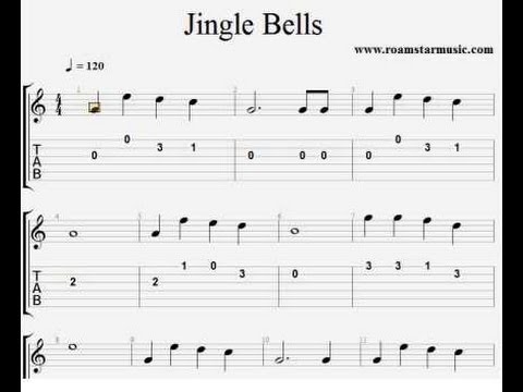 Jingle Bells Guitar Pro tab for beginners - YouTube
