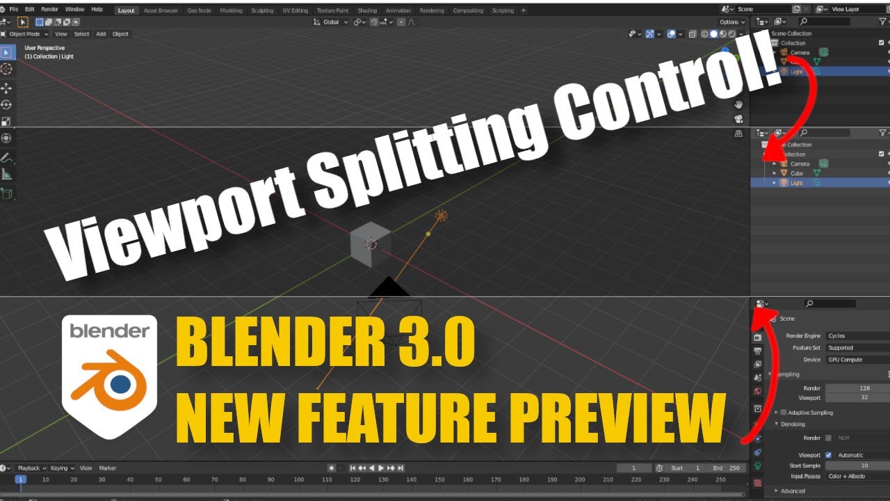 Blender 3.0 New Feature Preview: Viewport Splitting Control - YouTube