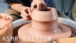 Throwing the Lid and Body of a Large Stoneware Jar — ASMR Edition